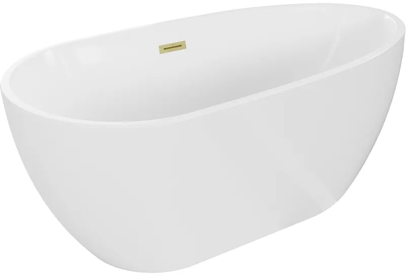Mexen Eos, voľne stojaca vaňa 150 x 75 cm, biela, zlatý matný prepad, 52471507500-55