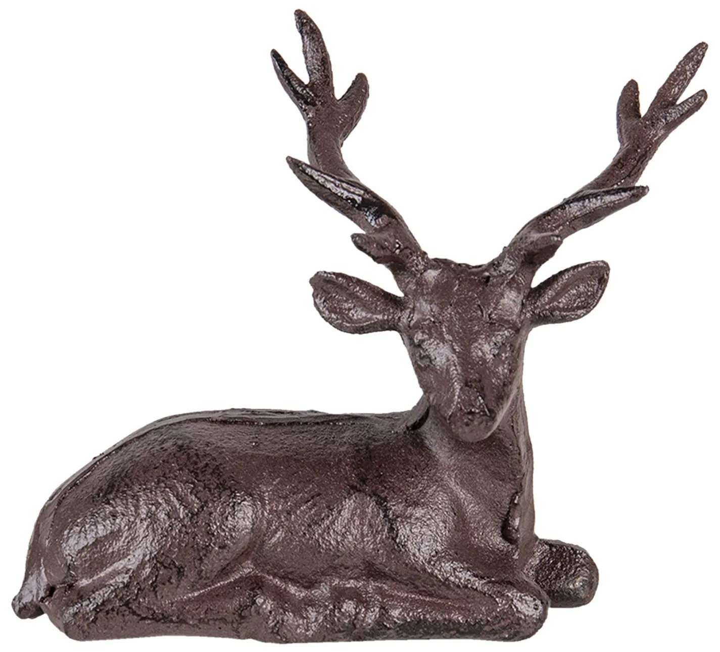Hnedo čierna kovová dekoratívne soška jeleňa - 15 * 9 * 15 cm