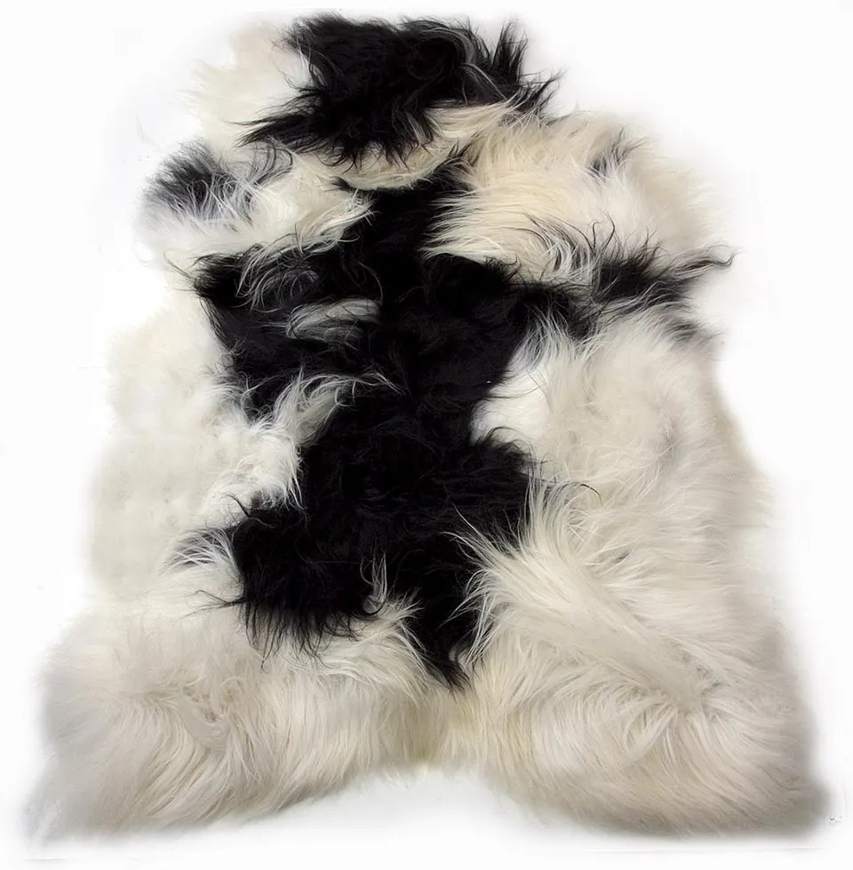 Bielo-čierna ovčej kože z Islandskej ovce Iceland - 115 * 75 * 5cm