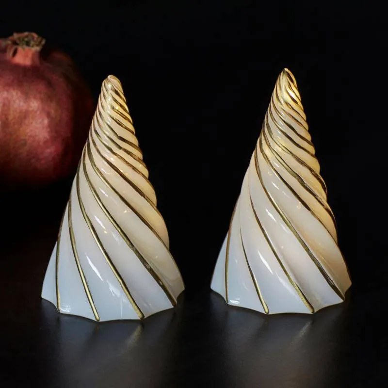 SIRIUS LED svetelný stromček, sklenený, sada 2 ks, biely, 11 cm