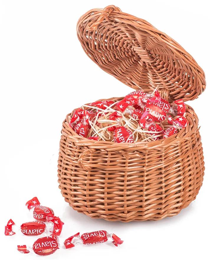 Dóza prútená Poklad III.priemer 20 x v. 10(cm)