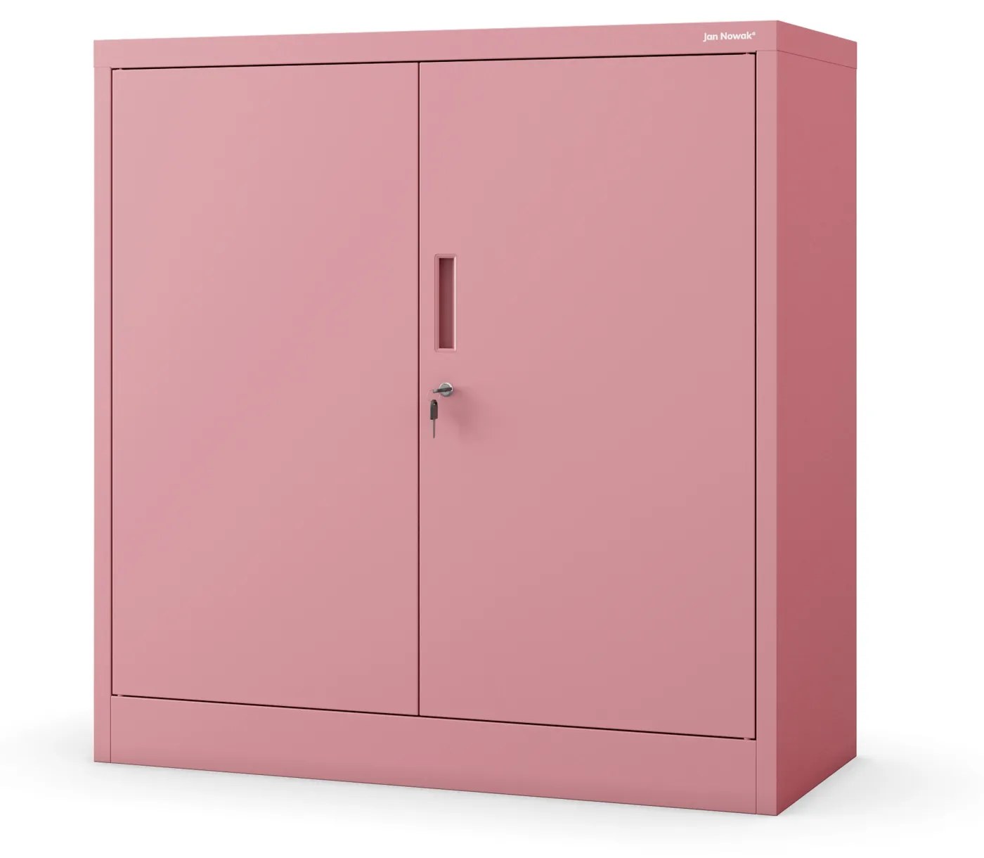 Kovová policová skriňa BEATA, 900 x 930 x 400 mm, Fresh Style: púdrovo ružová