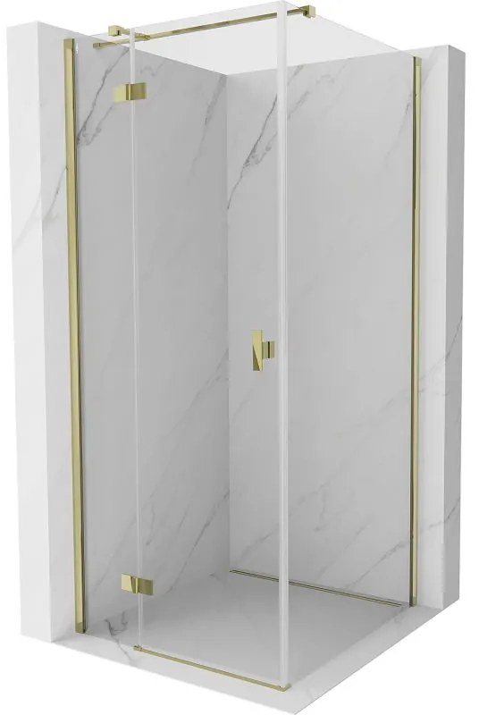 Mexen, Mexen Mist H T sklápací sprchový kút ľavý 110 x 110 cm, transparentný, zlatý - 8A5T-110-110-50-00-L