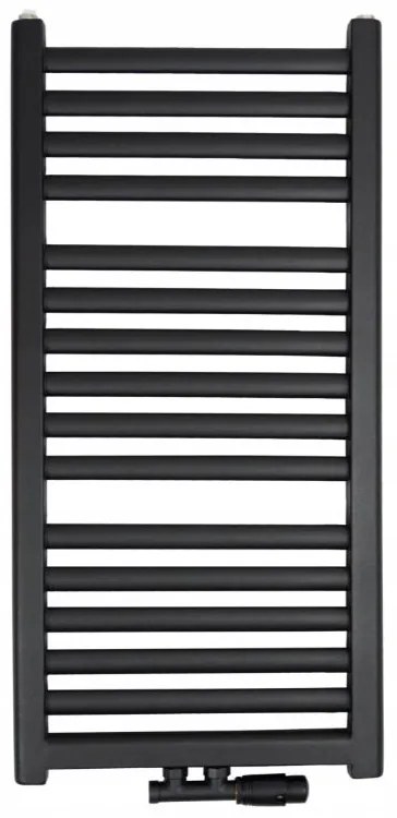 Regnis Elba, Vykurovacie teleso 440x910mm so stredovým pripojením 50mm, 446W, čierna, ELBA90/40/D5/BLACK