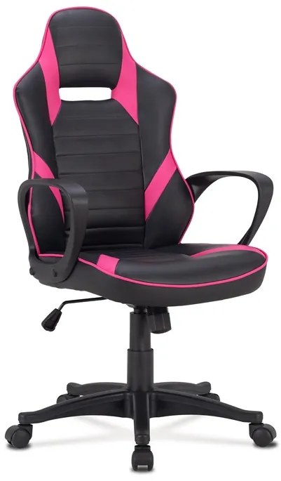 BONTEC Herné kreslo, hojdací mechanizmus, čierna ekokoža, KA-Y207 PINK Farba: Čierna