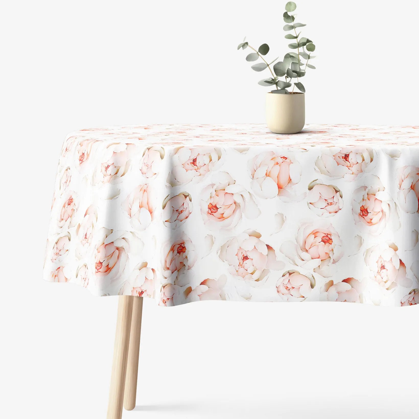 Goldea oválny obrus 100% bavlnené plátno deluxe - vôňa pivoniek 120 x 160 cm