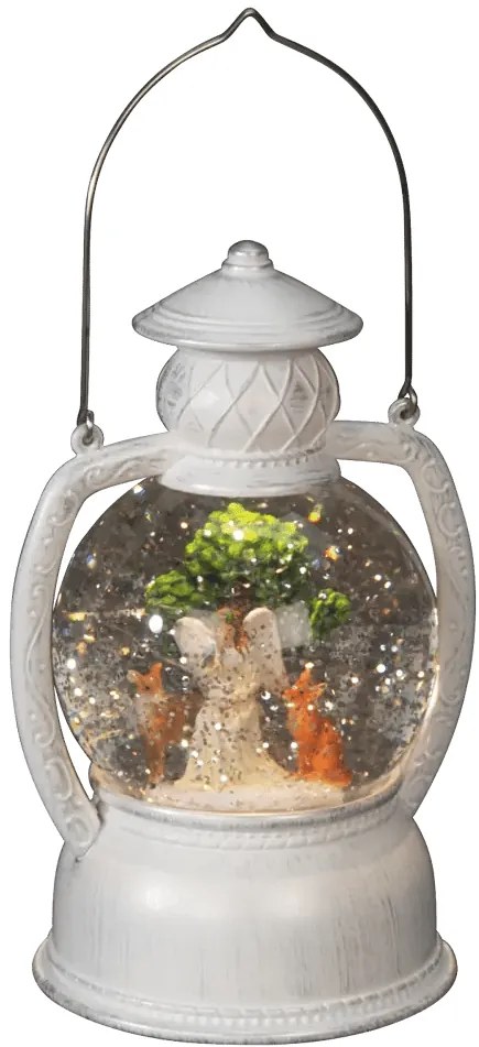 LED svetelná dekorácia lampáš s anjelom, napájanie: batériové, teplá biela, výška: 20 cm