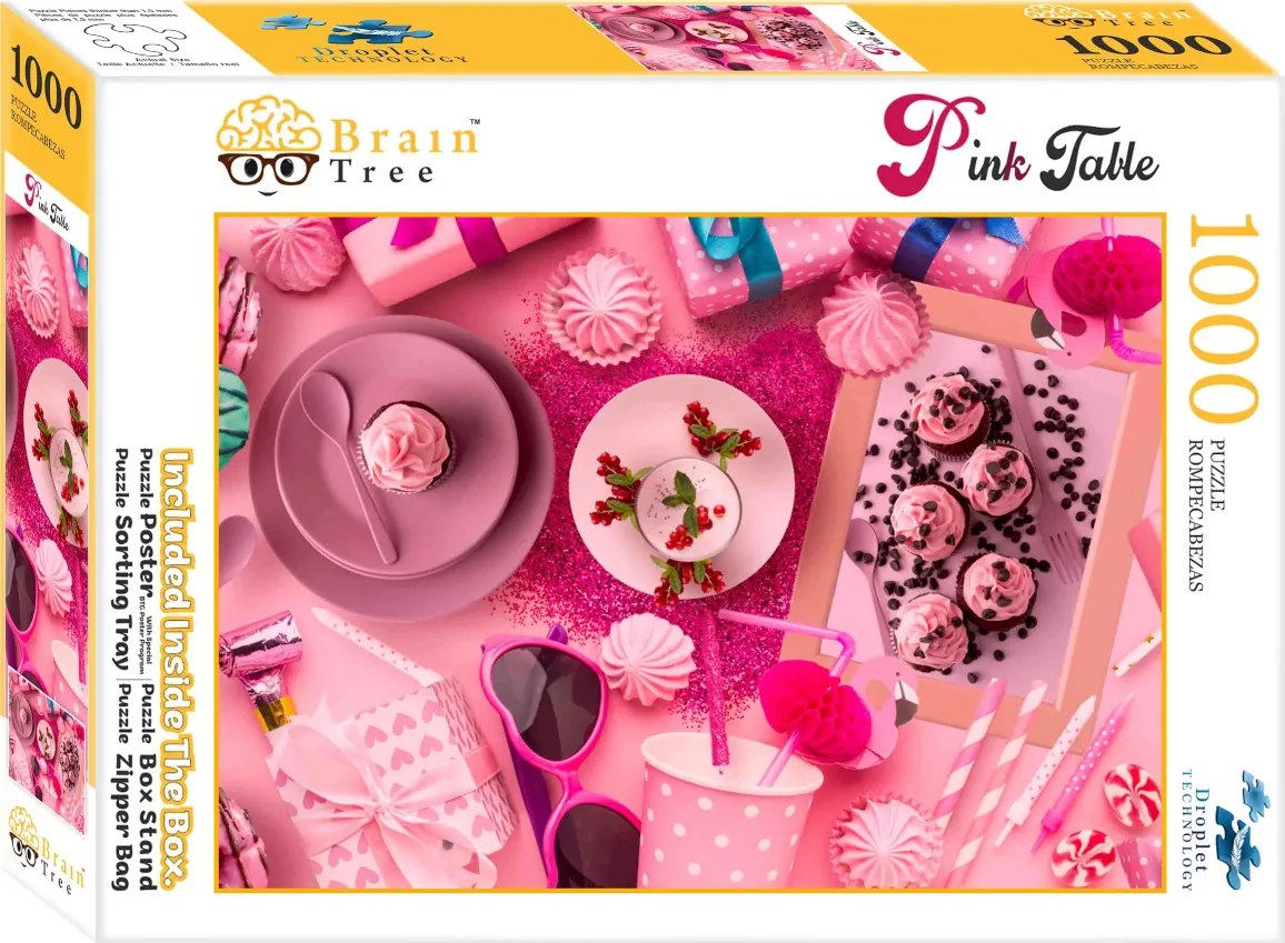 Brain Tree Puzzle Ružovo prestreté 1000 dielikov