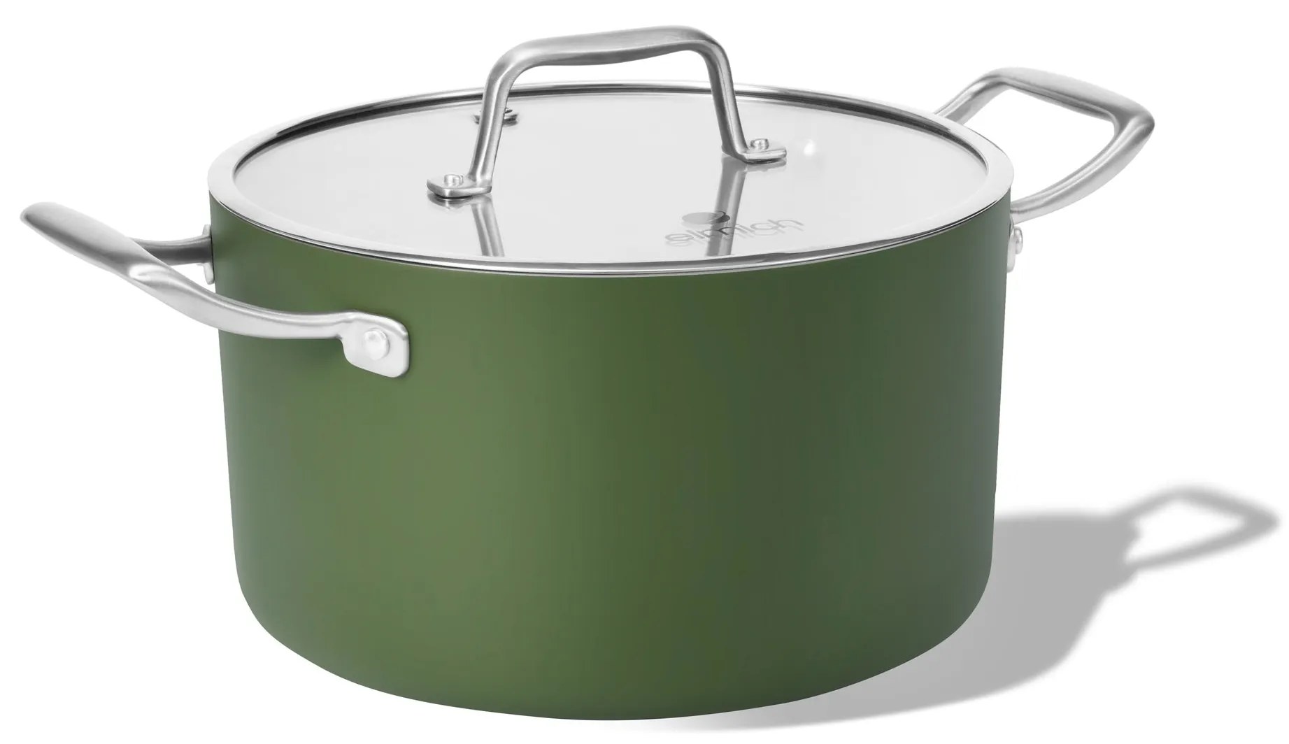 Elmich Nepriľnavý keramický hrniec Vital Ø 24 cm (6.3L) - olivovo zelená