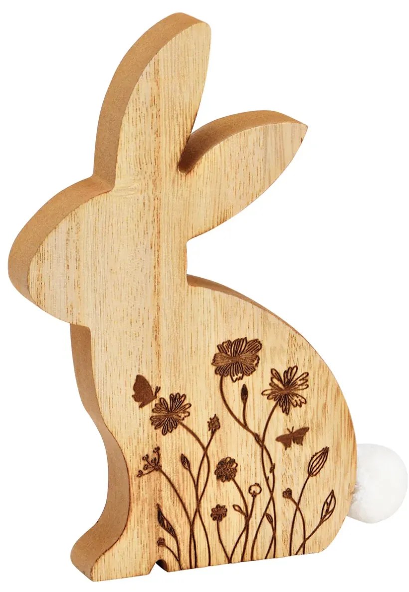 Veľkonočný drevený zajac FLORAL BUNNY 18 cm