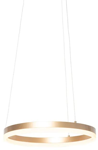 Dizajnové závesné svietidlo zlaté 40 cm vrátane LED s 3-stupňovým stmievaním - Anello