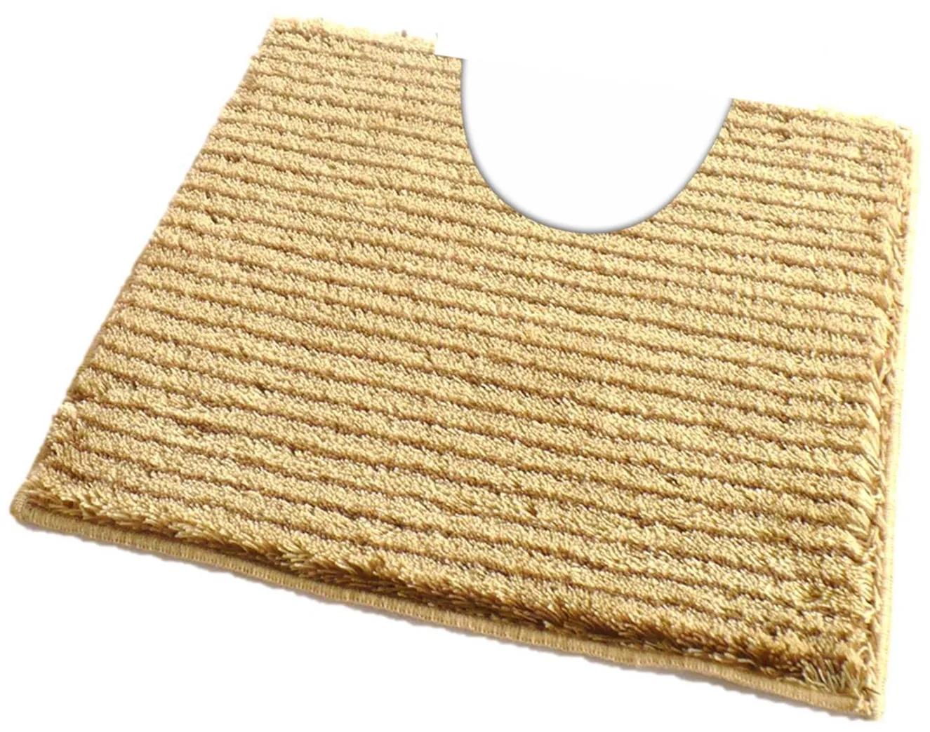 ROUTNER Kúpeľňová predložka PESCINA Béžová 10606 - Béžová / 50 x 50 cm WC s výkrojom 10606