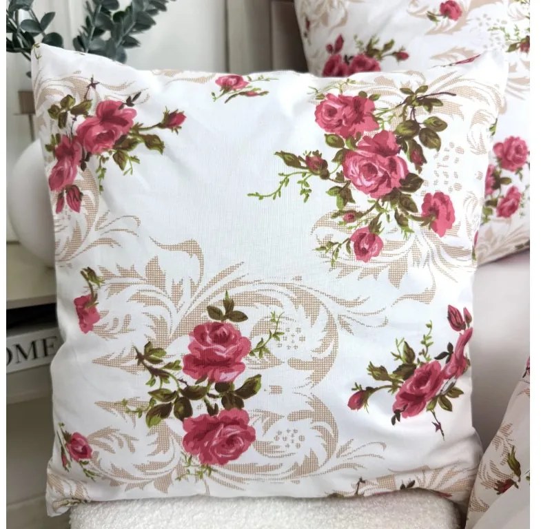 INTERMEDIC SK Obliečka na vankúš Romantická ruža 40x40 cm – 100 % bavlna, zips, slovenský výrobok
