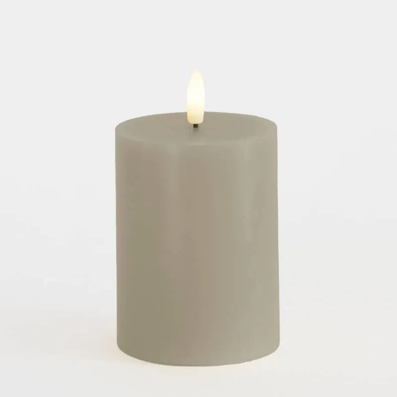 SIRIUS LED vosková sviečka Sille, svetlosivá, 7,5 x 10 cm