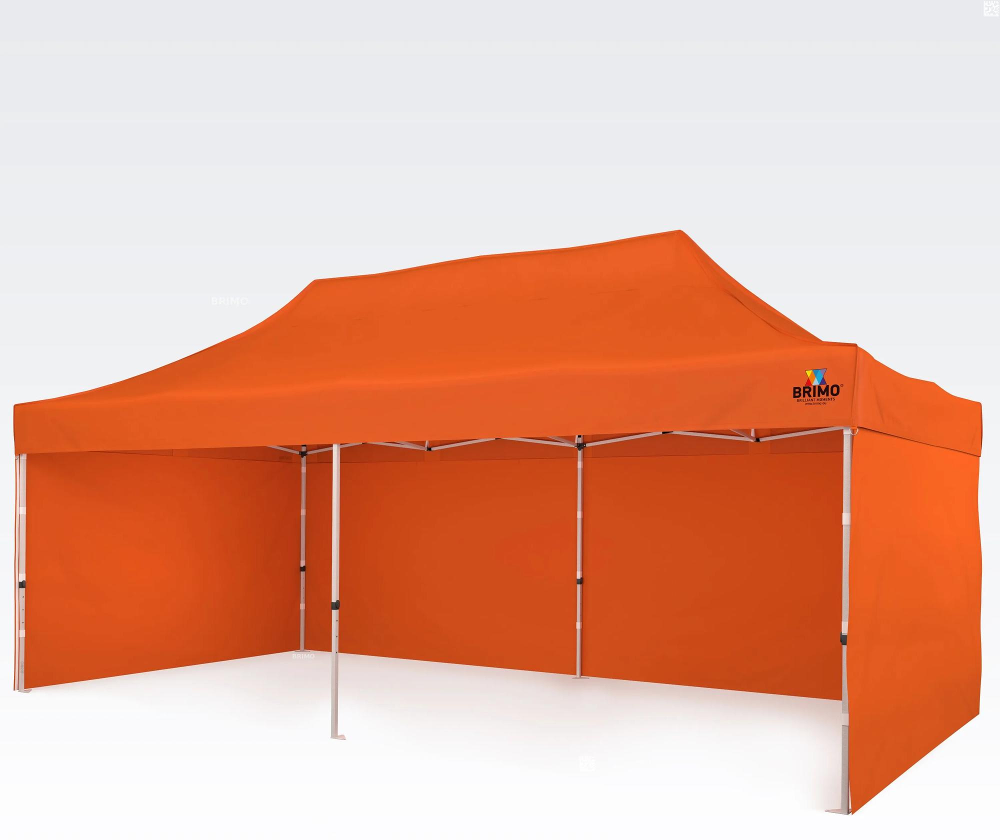 BRIMO Nožnicový stan 3x6m - s 3 stenami - Oranžová 11