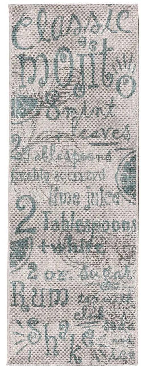 Koberec Cottage Letters beige/spa blue 60x180cm