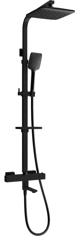 Mexen CQ62, sprchový set s termostatickou batériou Cube, čierna matná, 779106295-70