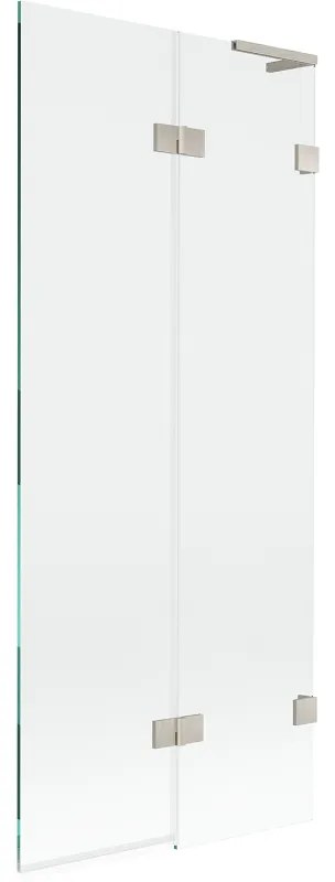 Mexen Lunar L, 2-krídlová vaňová zástena pravá 80 x 150 cm, číre sklo, brúsená oceľ, 897L-080-100-97-00-P