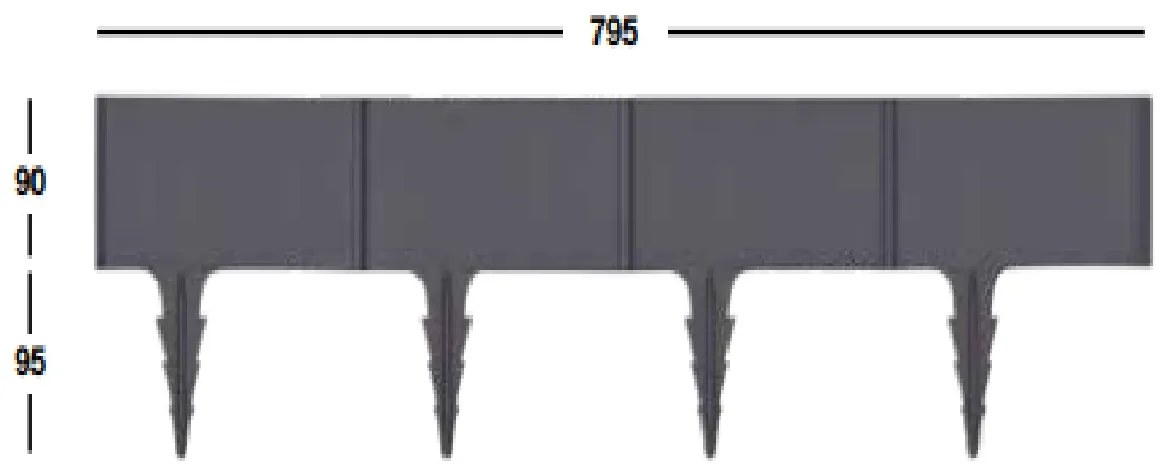 ARTPLAST Umelý obrubník - plôtik BORDURE 795x185mm - antracit