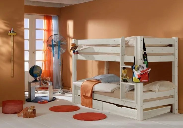 Detská poschodová posteľ Barca PLUS 180x80 cm so zásuvkami - biela