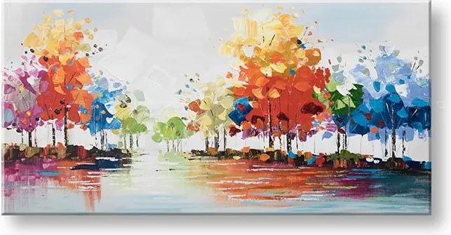 Maľovaný obraz na stenu STROMY 1 dielny YOBCWFTR026 - 140x70 cm