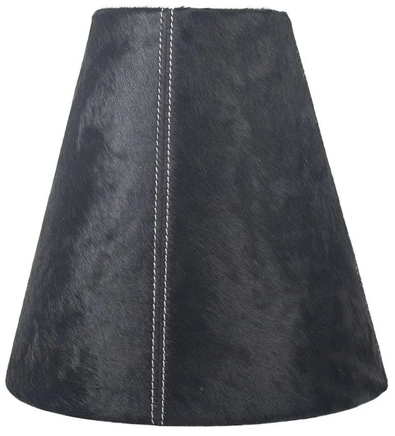Kónické čierne tienidlo lampy z hovädzej kože - Ø 26 * Ø 13 * 25cm / E27