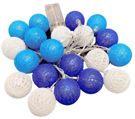 Dekoratívne svetlá modrobiele 20LED 3m