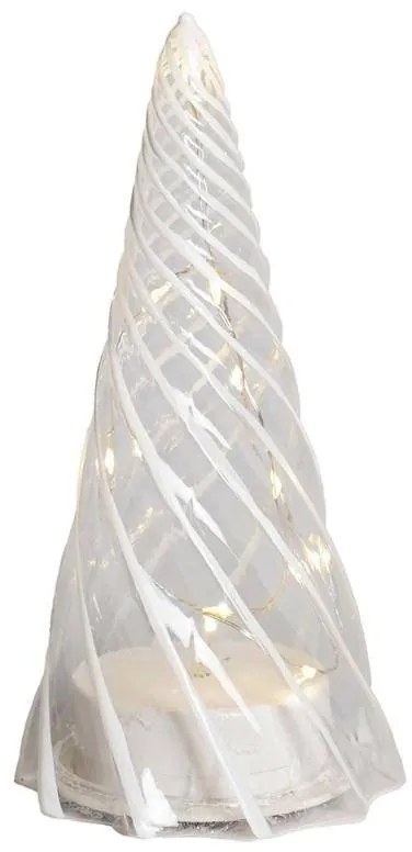 SIRIUS LED svetelný stromček, sklo, číry, 19 cm