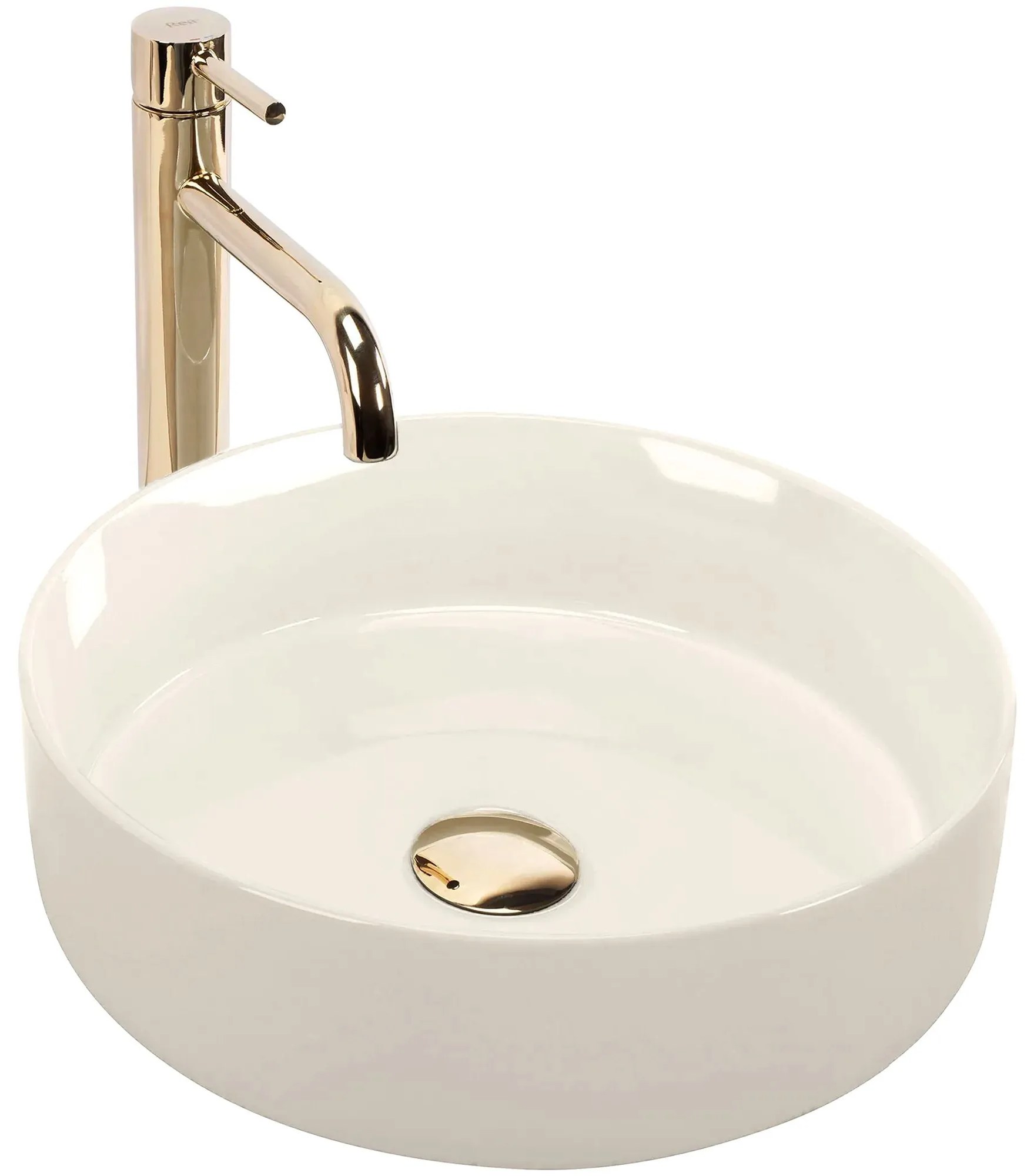 Rea Sami, umývadlo na dosku 360x360x115 mm, ecru lesklá, REA-U4590