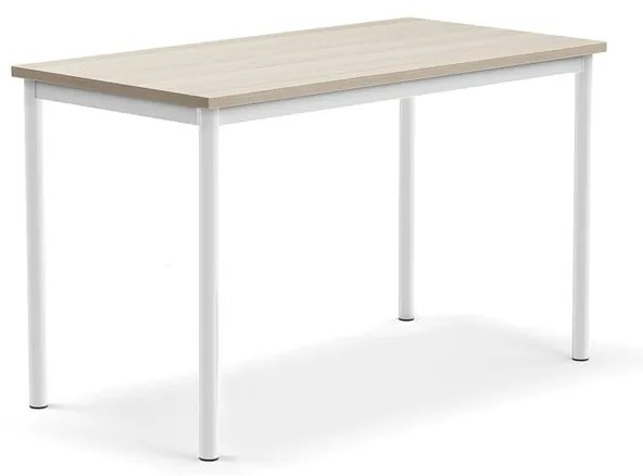 Stôl SONITUS PLUS, 1200x600x720 mm, akustický HPL - jaseň, biela