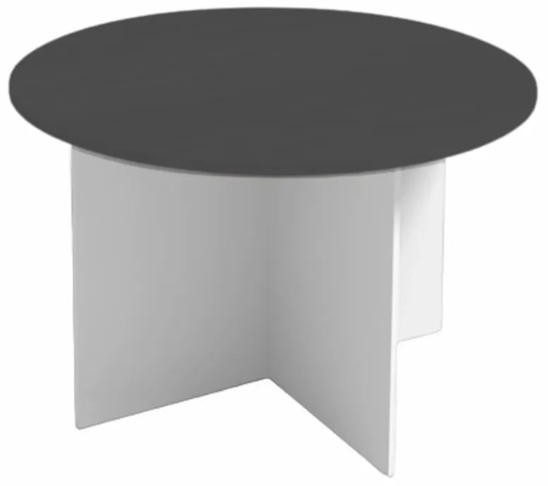 Rokovací stôl s guľatou doskou PRIMO WHITE, priemer 120 cm, biela/grafit