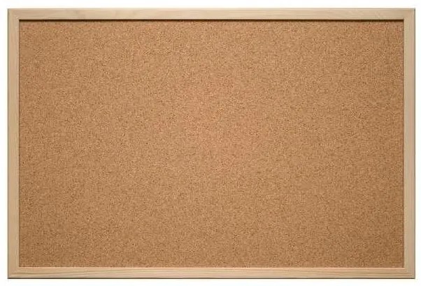Korková tabula Eurosupplies 60 x 40 cm, hnedá
