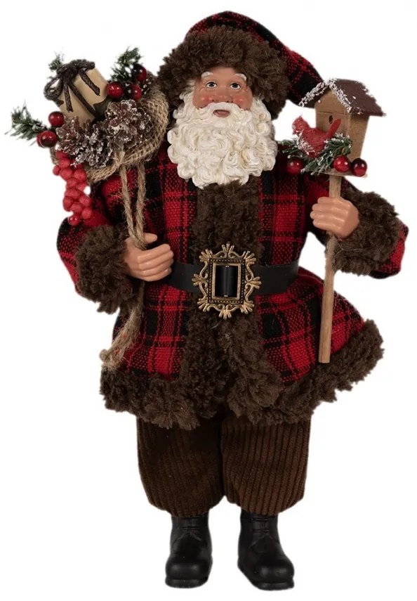 Vianočné dekorácie otec Santa Claus v kabáte s darčekmi - 18*10*27 cm