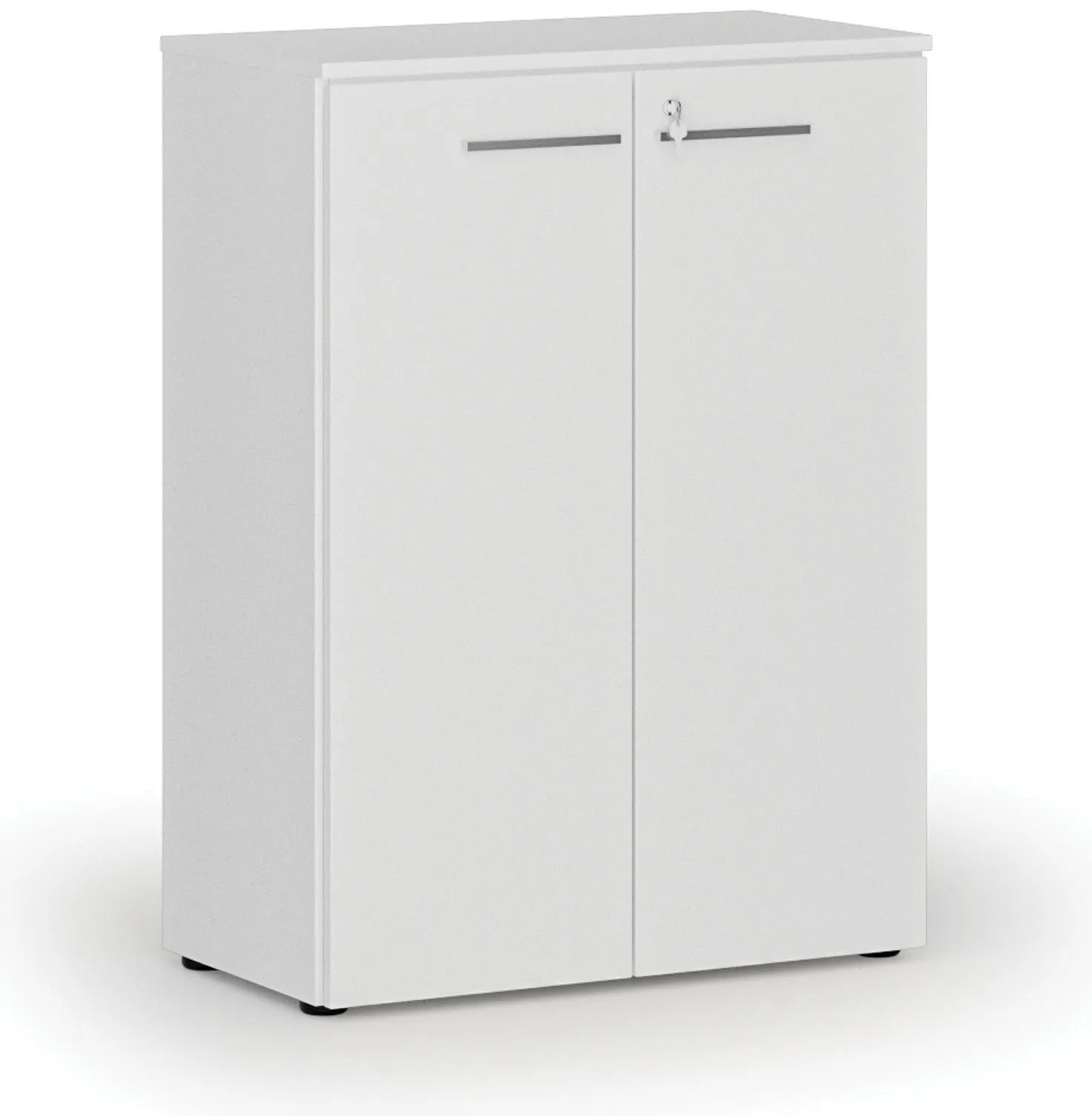 Kancelárska skriňa s dverami PRIMO WHITE, 800 x 420 x 1087 mm, biela