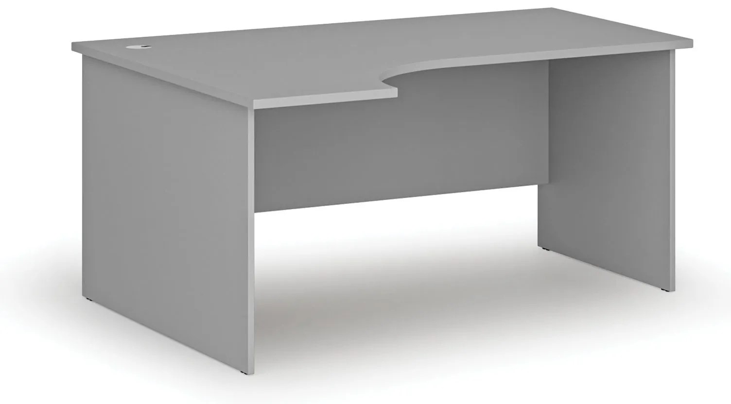 Rohový kancelársky písací stôl PRIMO GRAY, 160x120 cm, ľavý, sivá
