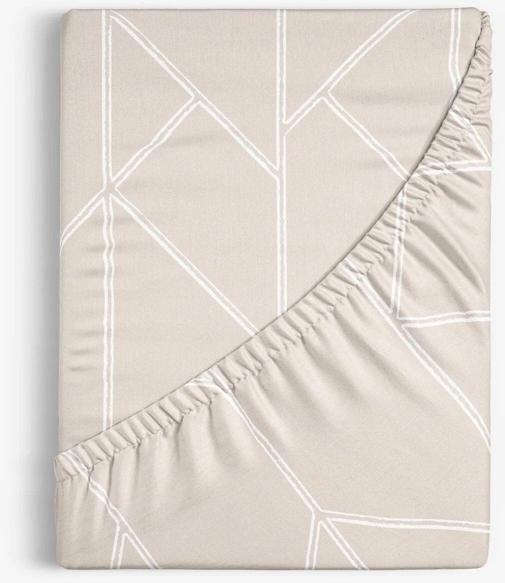 Goldea bavlnená napínacia plachta - geometrické línie na latte 80 x 160 cm