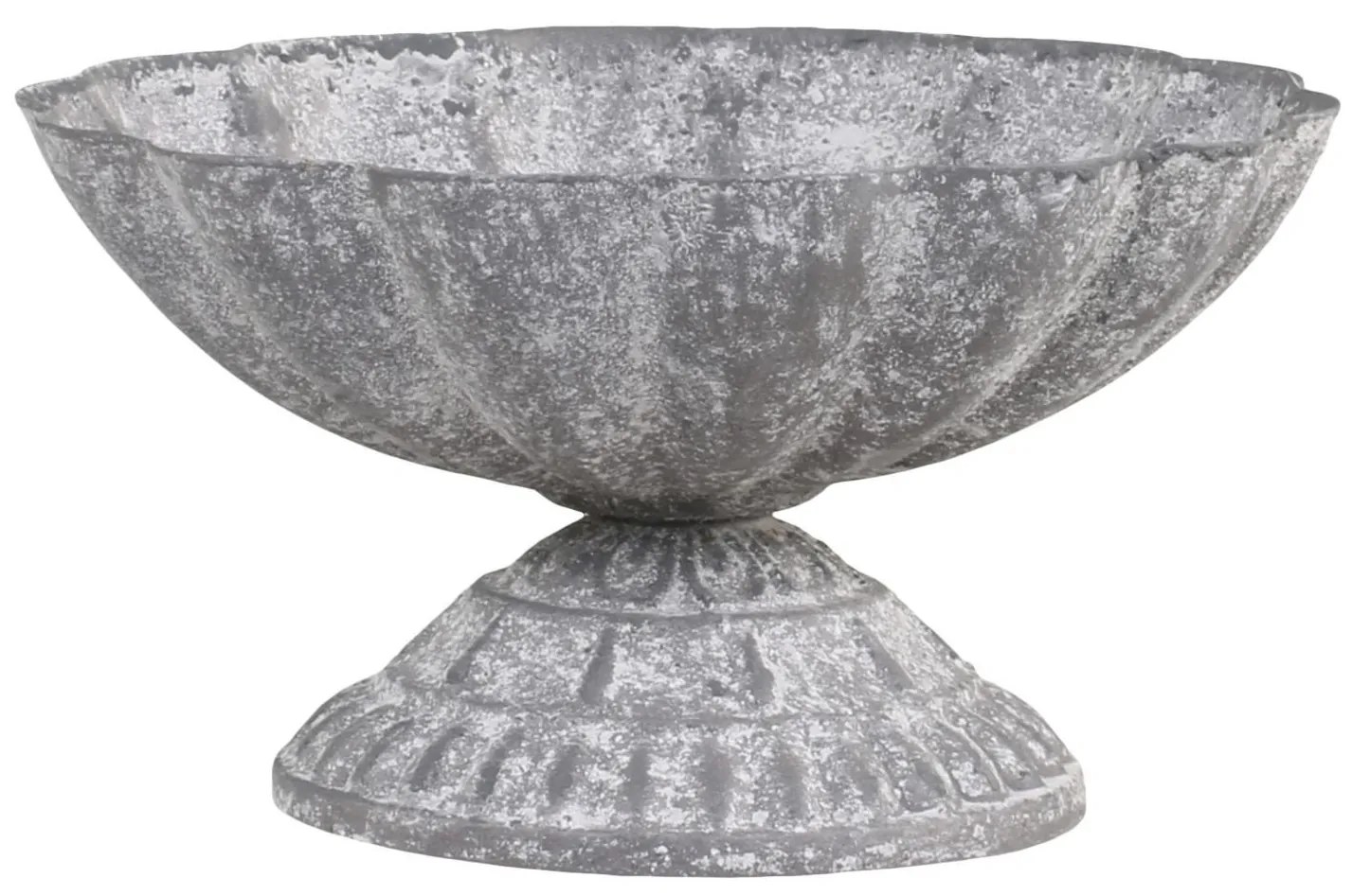 Zinková antik dekoračná plechová miska na nohe Wallier - Ø 13*7 cm