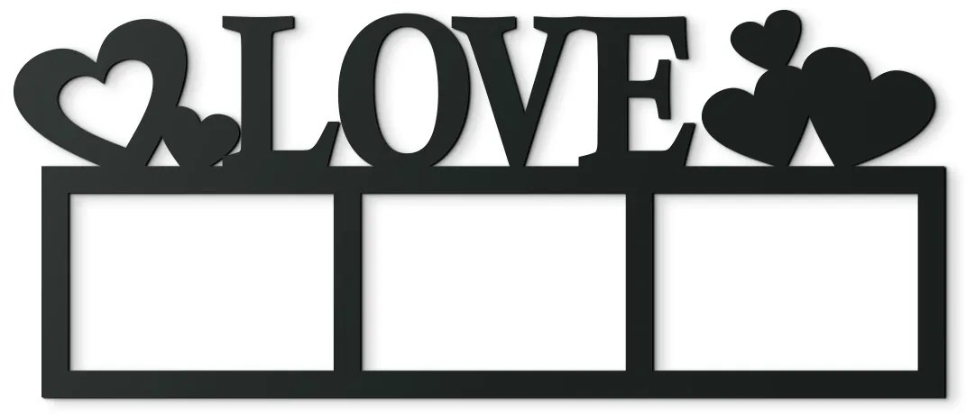 drevko Fotorámik so srdiečkami Love Farba dekorácie: Čierna