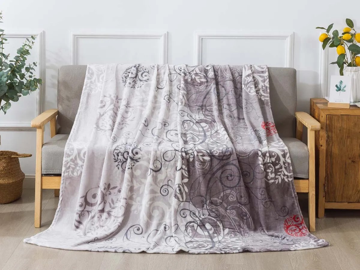 XPOSE® Mikroplyšová deka AMÉLIA s baránkom - sivá 200x220 cm