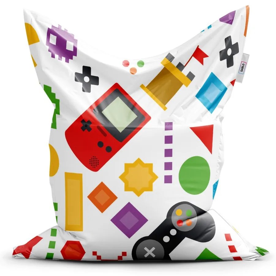 Sedací vak Classic videohra - detský, farebná