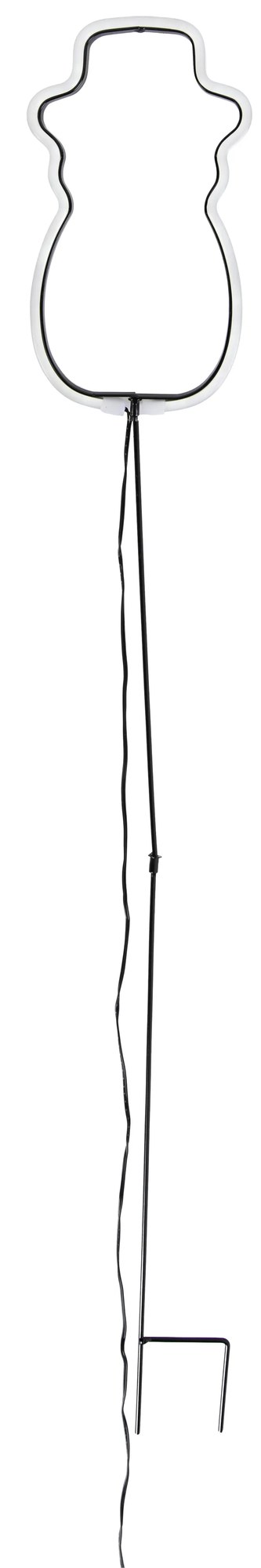 Vianočný neónový zemný reflektor biely snehuliak vrátane LED s časovačom IP44 - Fura