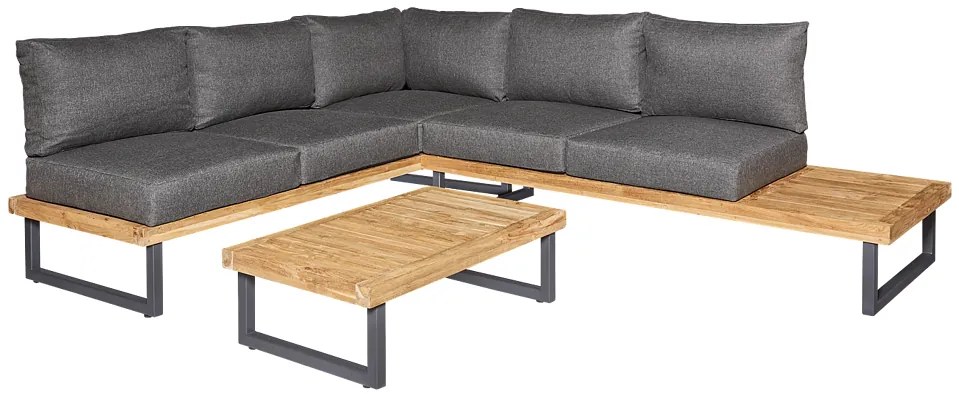 Sunfun Zoe Sada lounge nábytku, 3 ks, oceľ, drevo, sivá