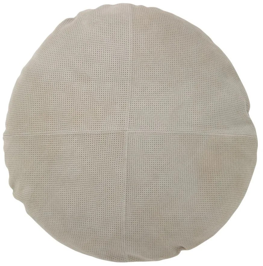 Šedý kožený okrúhly vankúš Tasse - Ø 45*8*45 cm Šedý kožený okrúhly vankúš Tasse - Ø 45*8*45 cm