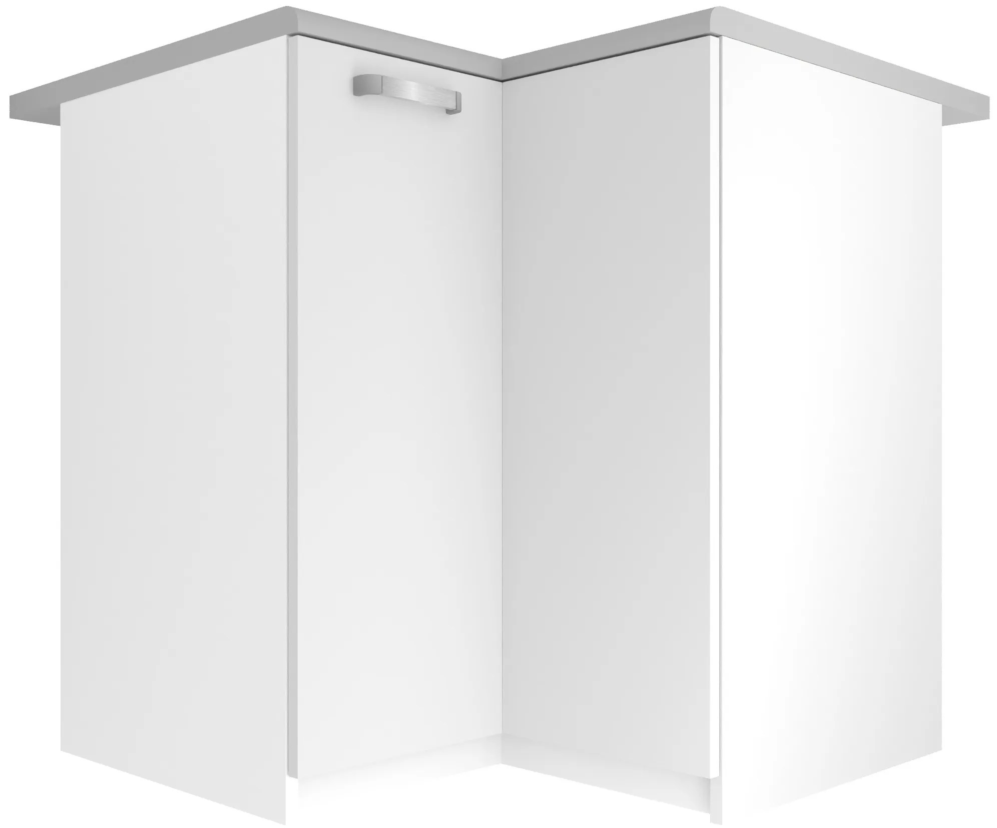 Kuchynská skrinka Belini spodná rohová 90 cm biely mat s pracovnou doskou TOR SNP90/3/WT/WT/0/U