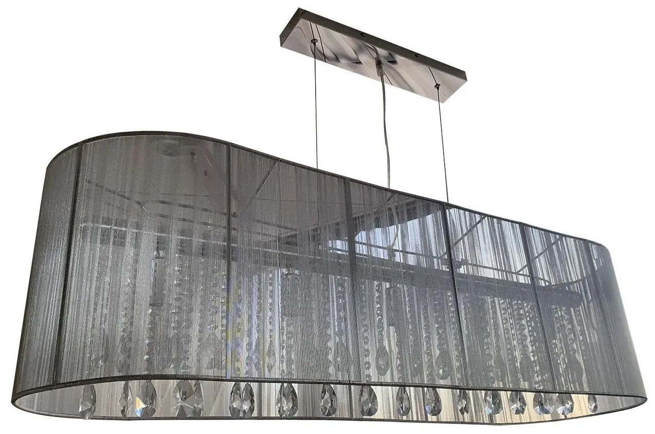 Oválne šedé závesné svetlo Venezia Grey - 110 * 30cm / 5 * E14