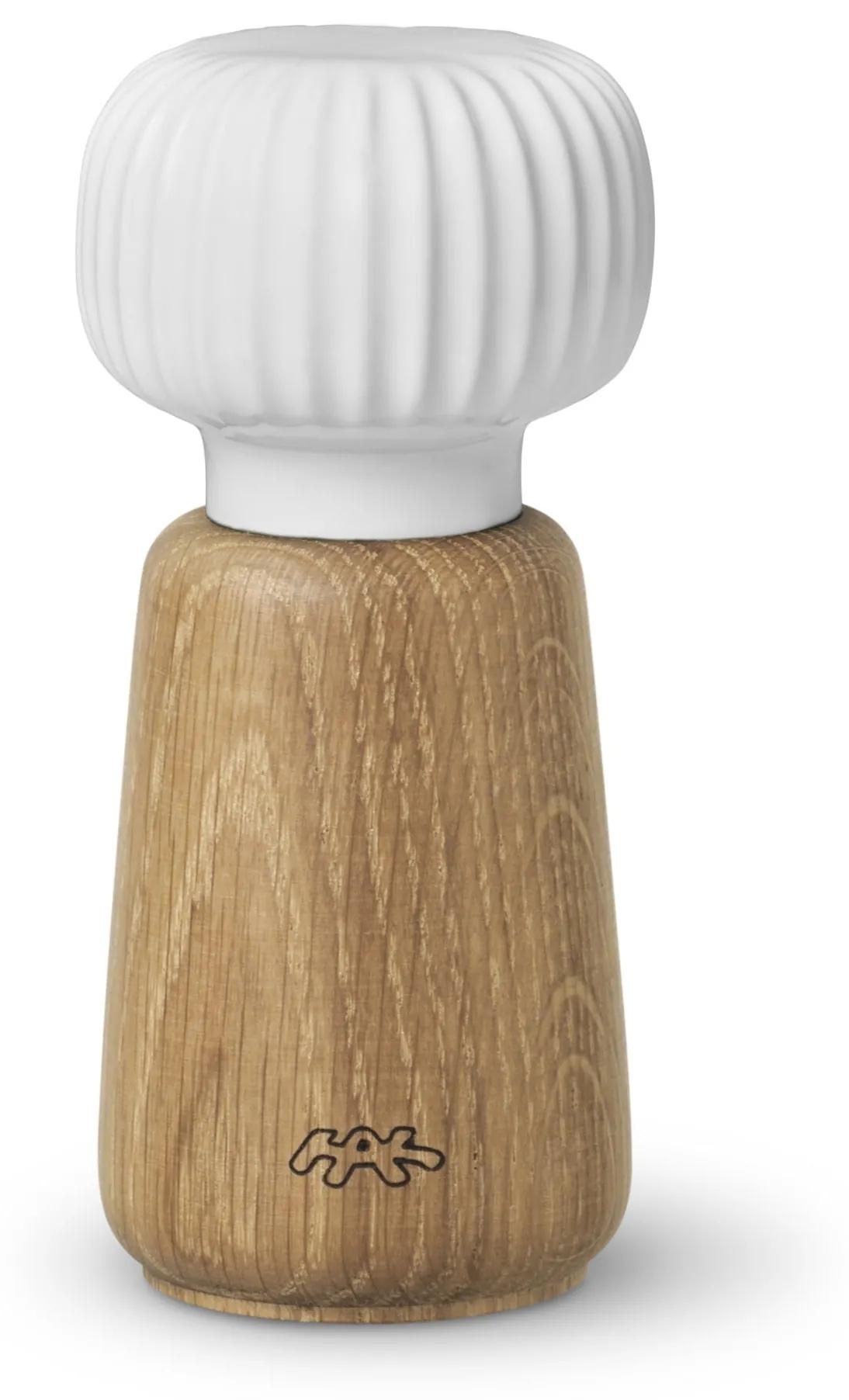 KÄHLER Mlynček s keramickým strojčekom Hammershøi White 14,5 cm