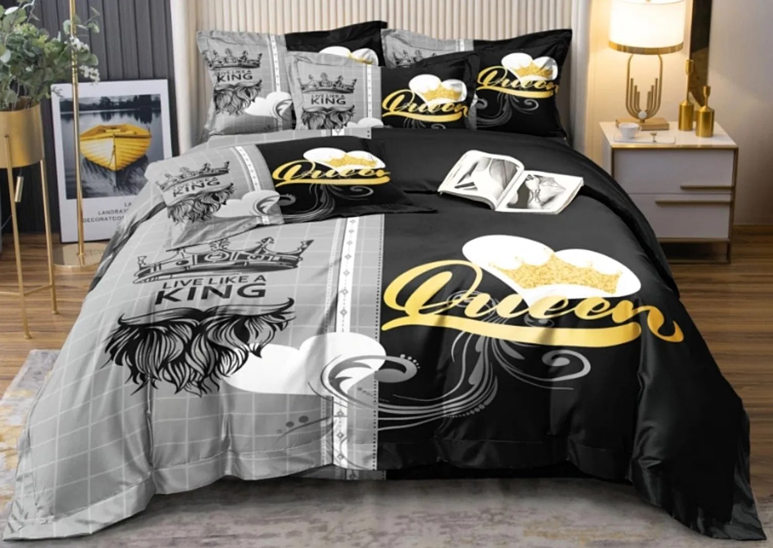 Obliečky King a Queen A Bavlna 7-dielna súprava